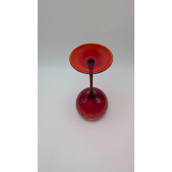 Empoli Italy 8.50 Inch Red Wine Goblet 14 fl oz Glass Vintage Dining Decor - Picture 9 of 11